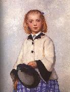 Albert Anker The Artists daughter Loise oil on canvas